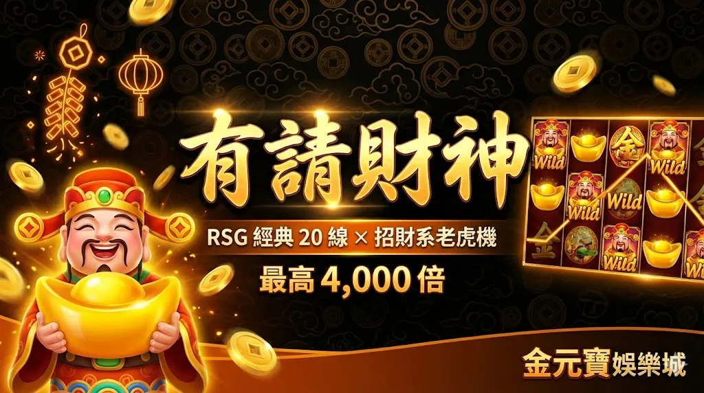 有請財神：一轉就懂怎麼中！RSG 經典 20 線 × 招財系老虎機（最高 4,000 倍）
