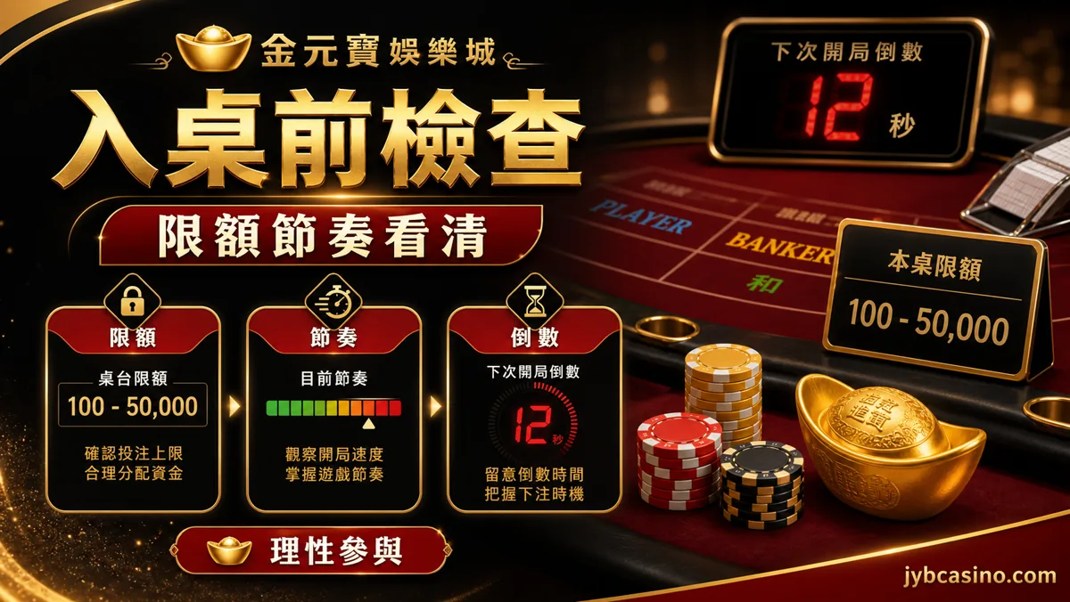 入桌前檢查：限額節奏看清