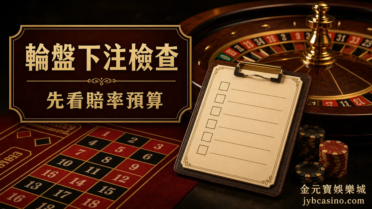 金元寶娛樂城輪盤下注檢查表，呈現賠率、投注區與預算停手點