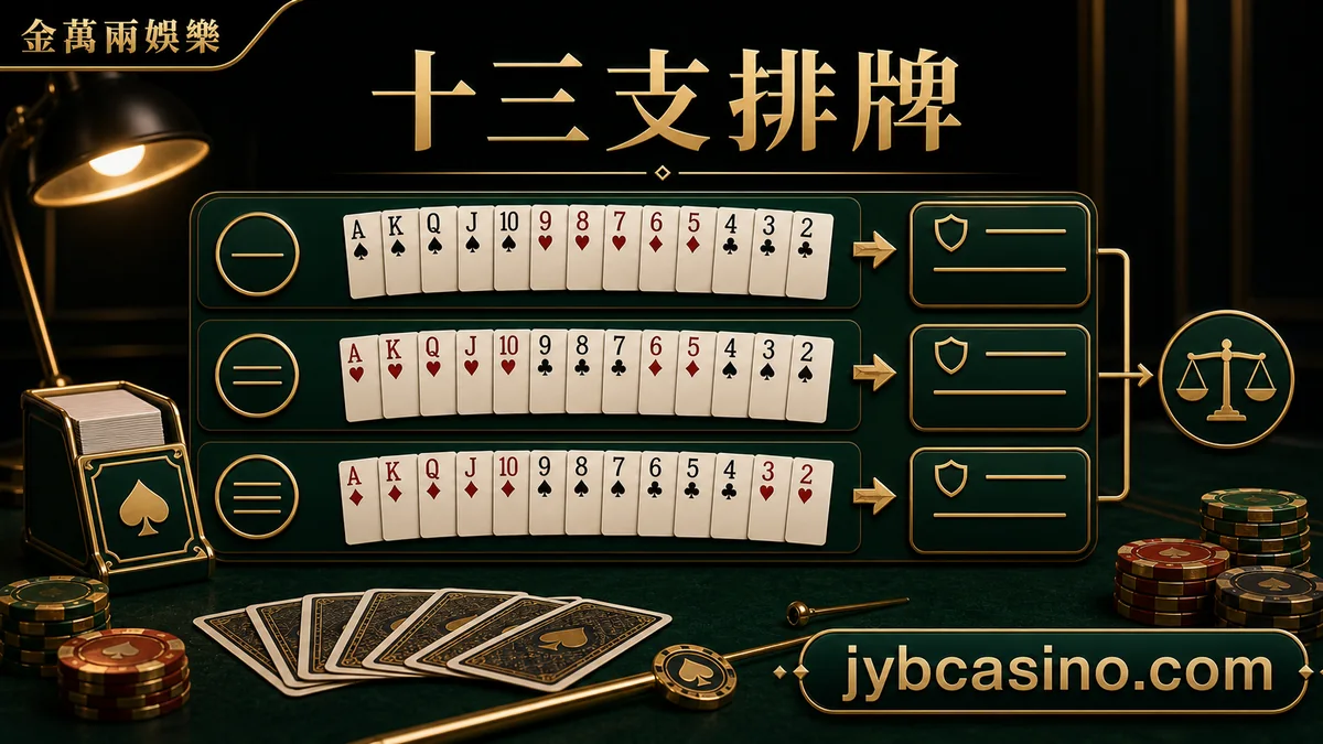 金萬兩娛樂 十三支排牌，頭中尾三墩排牌邏輯的文章插圖。