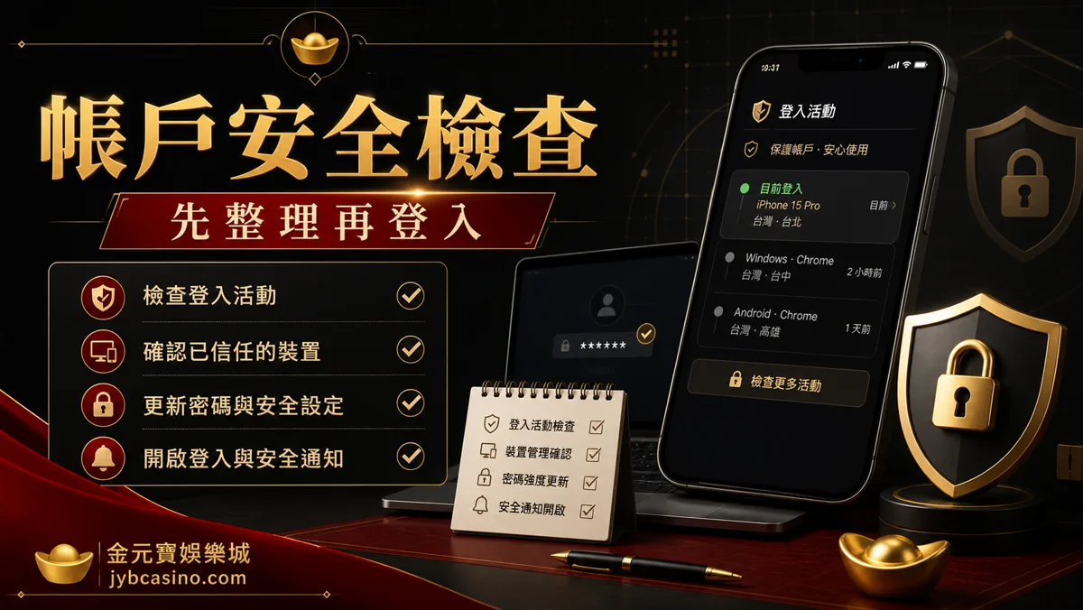 帳戶安全檢查（示意圖）